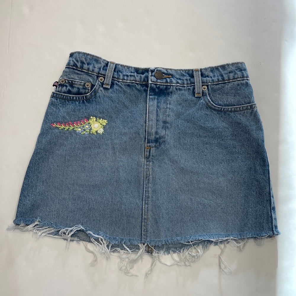Ralph Lauren Polo Zoe Embroidered Denim Skirt Size 2